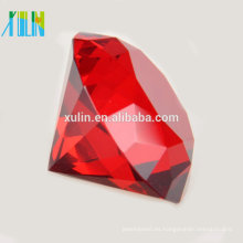 Gran diamante de 60 mm de color rojo cristal pisapapeles de cristal grande joyería de diamantes gigantes